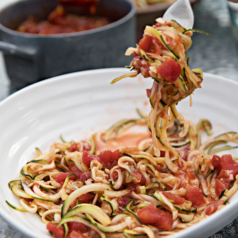 Zucchini Noodles With Spicy Tomato Sauce Ready Set Eat